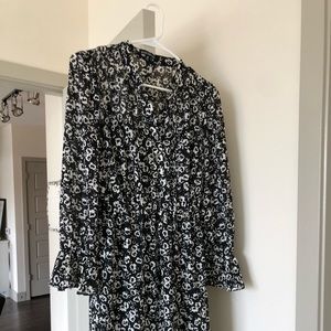 J Crew Black and White Floral Dress